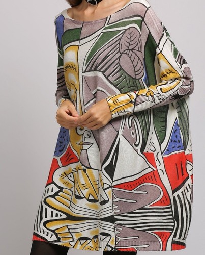 Ellazhu Top Womens Fashion Grafitti Dolman Sleeve Artsy Boho Pullover Egyptian - Bild 4 von 7