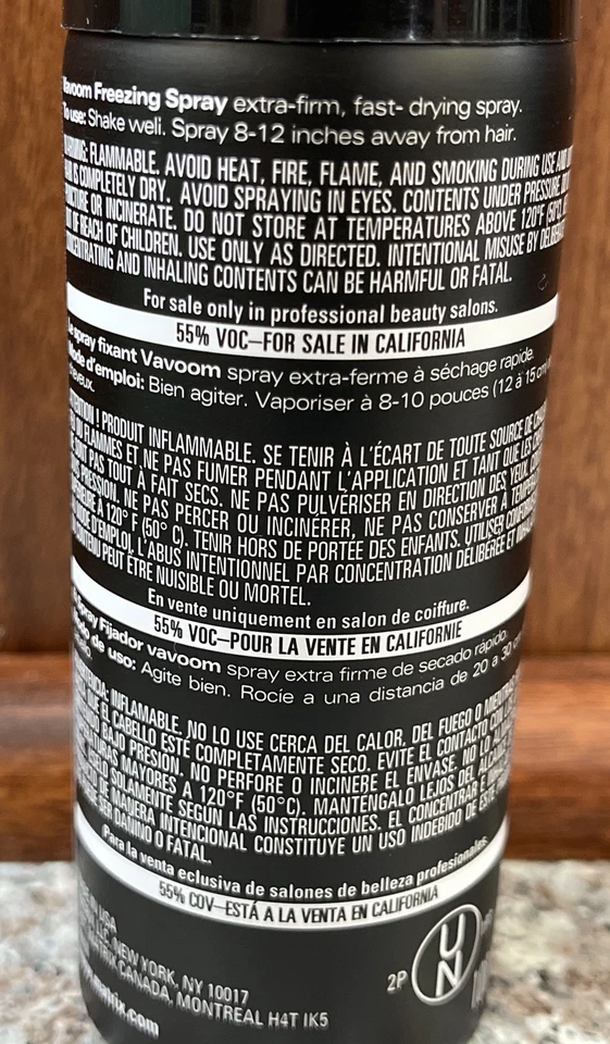 Spray congelador Matrix Vavoom 3 oz descontinuado difícil de encontrar Foto 4 de 4