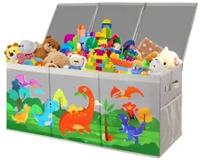 Extra Large Toy Box Chest with Lids Collapsible Storage Organizer for Kids
