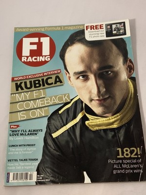 F1 RACING Magazine Feb 2013 No 204 Kubica Hamilton Prost Vettel McLaren Wins