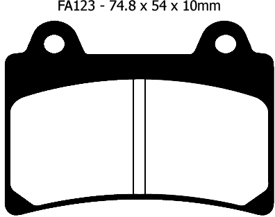 EBC/FA123HH Sintered Brake Pads for Yamaha TDM850, TRX850, FZR1000, XJR1200, XVZ - Picture 2 of 2