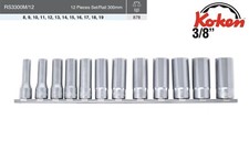 Koken 3/8" 6 & 12-Kant Steckschl&uuml;ssel-Eins&auml;tze in lang