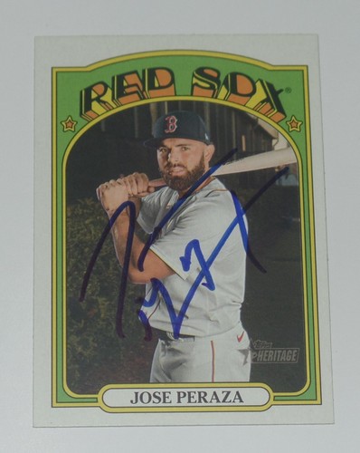 JOSE PERAZA SIGNED AUTO'D 2021 TOPPS HERITAGE CARD #238 BOSTON RED SOX REDS - Picture 2 of 3