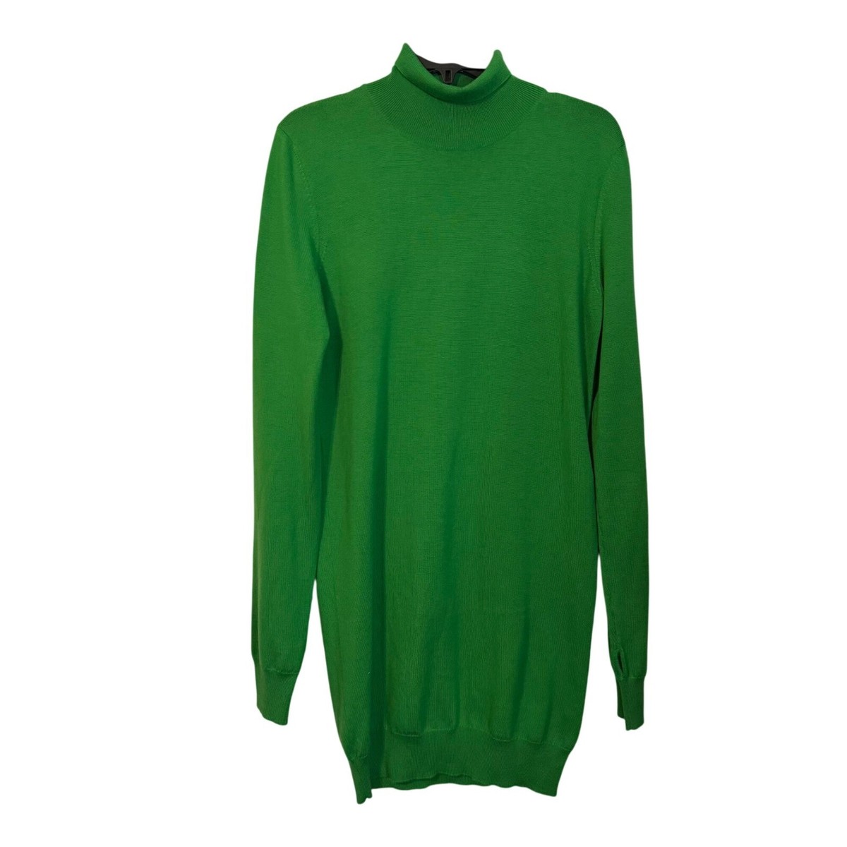 Stella McCartney Green Wool Long Sleeve Turtleneck Sweater Dress