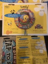 Happy birthday Singing balloons lot of 2 Tweety Bird New Sealed