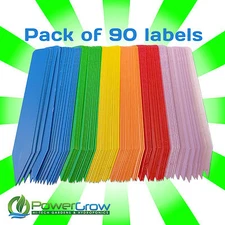 Plant Labels - Multi Colored 4" Plant Marker Label Stakes - Pack of 90