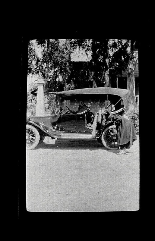 Vintage Photograph Negative Man Woman Antique Car Automobile Medium Format USA