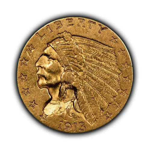 1913 G$2.50 Indian Head Gold Quarter Eagle - XF/AU - SKU-G4772