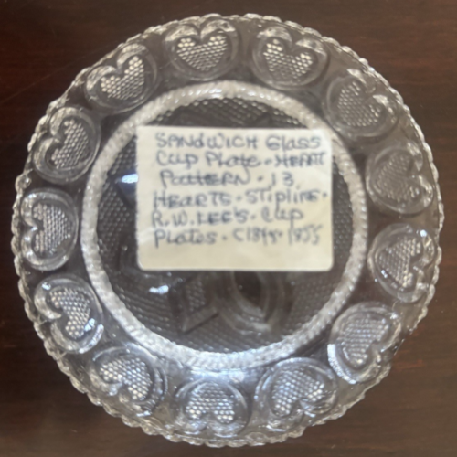 ANTIQUE SANDWICH GLASS CUP PLATES VARIOUS PATTERNS 3.5 INCHES- 8 TOTAL - Picture 8 of 10