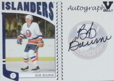 04-05 itg game franchises vault bob bourne new york islanders autograph auto