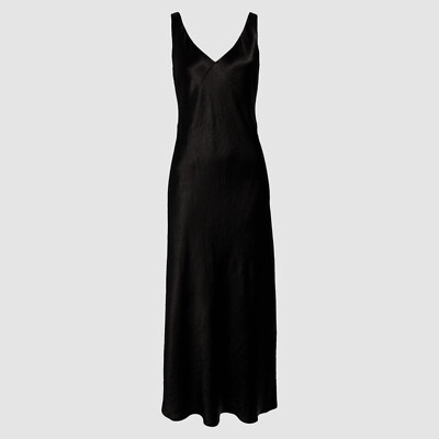 $425 Vince Women's Black Satin V-Neck Maxi Slip Dress Size Medium | eBay $425 Vince Women's Black Satin V-Neck Maxi Slip Dress Size Medium | eBay