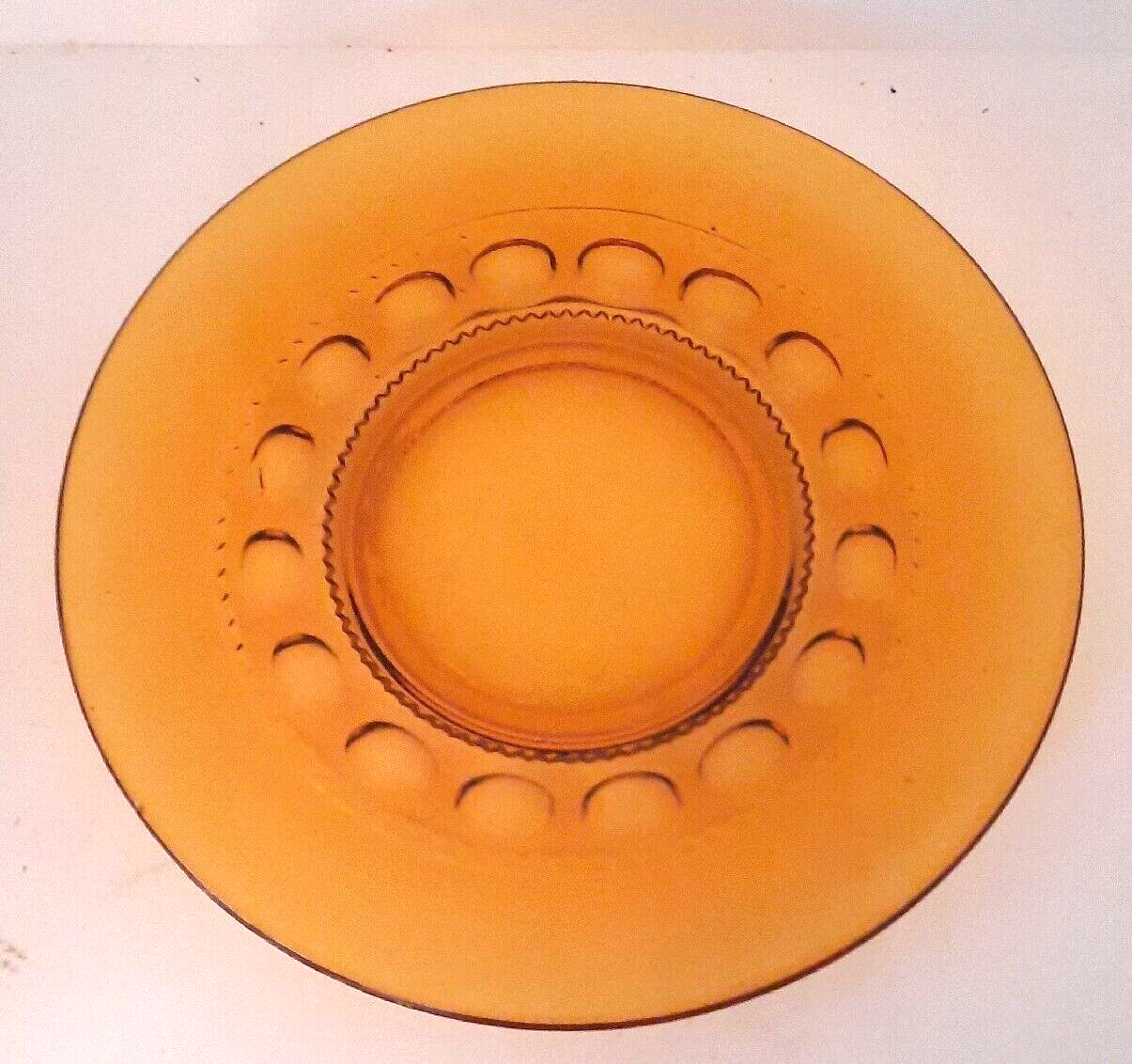 Indiana Glass Kings Crown Amber Plate Salad 8 1/4