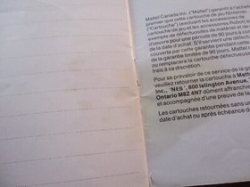 Kung Fu Nintendo NES (Canadian) Instruction Manual Booklet ONLY #K