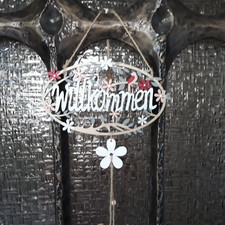 Türschild Willkommen Holz