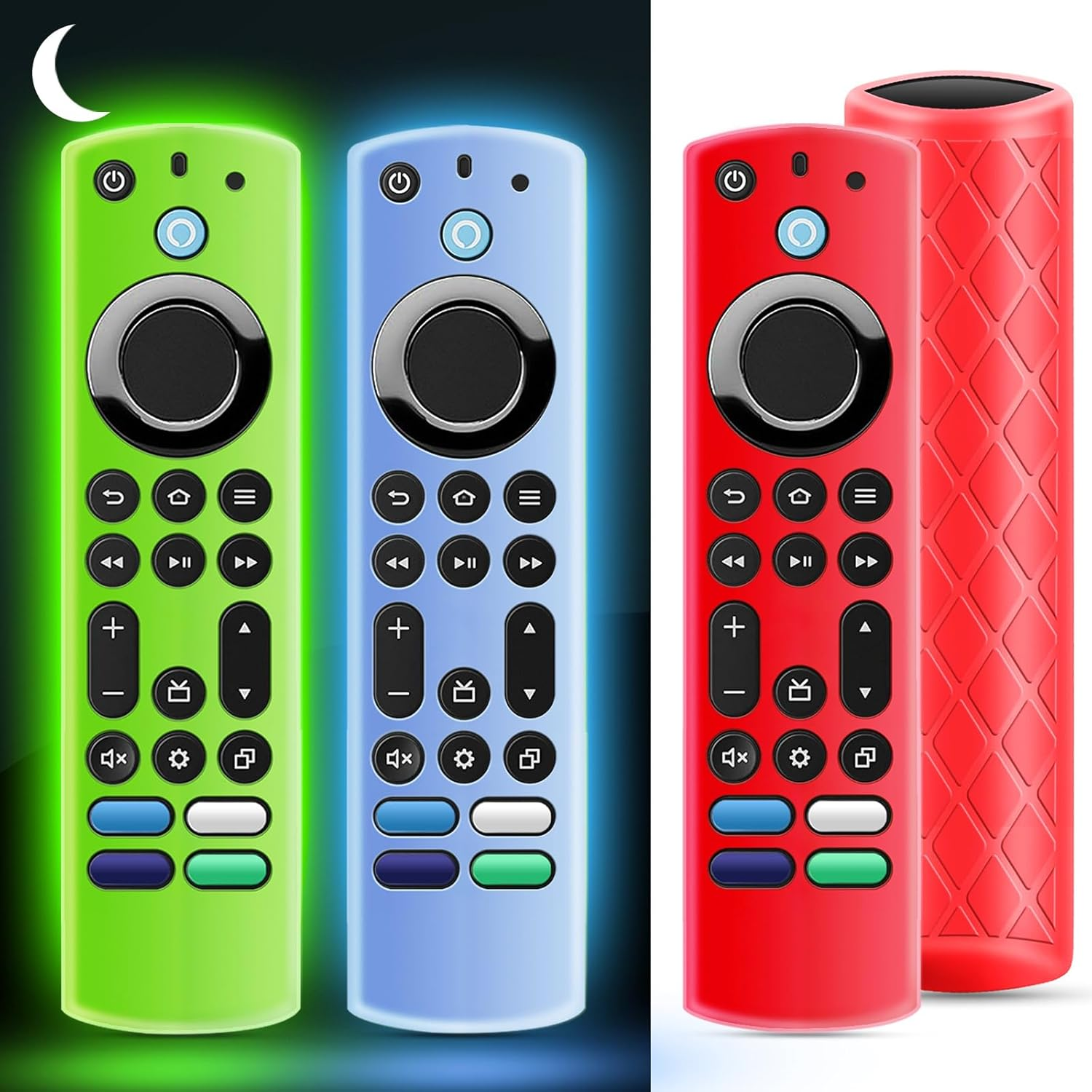 3Pcs Glow in the Dark Silicone Remote Cover for Fire TV 4K Max/Insignia/Pioneer/