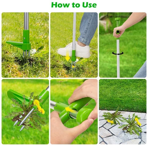 Weed Puller Stand-Up Weeder Root Killer Garden Lawn Long Handled Weeding Tool - Picture 12 of 13