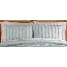 Better Homes & Gardens 2 Solid Ruffle Stripe Standard Quilted Shams, 100% cotton