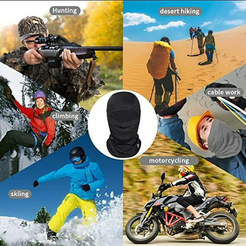 Black Balaclava Face Mask UV Protection Ski Sun Hood Tactical Mask for Men Women