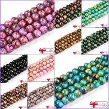 GILDED MARBLED DRAWBENCH GLASS BEADS 100 x 8mm 150 x 6mm 200 x 4mm COLOUR CHOICE