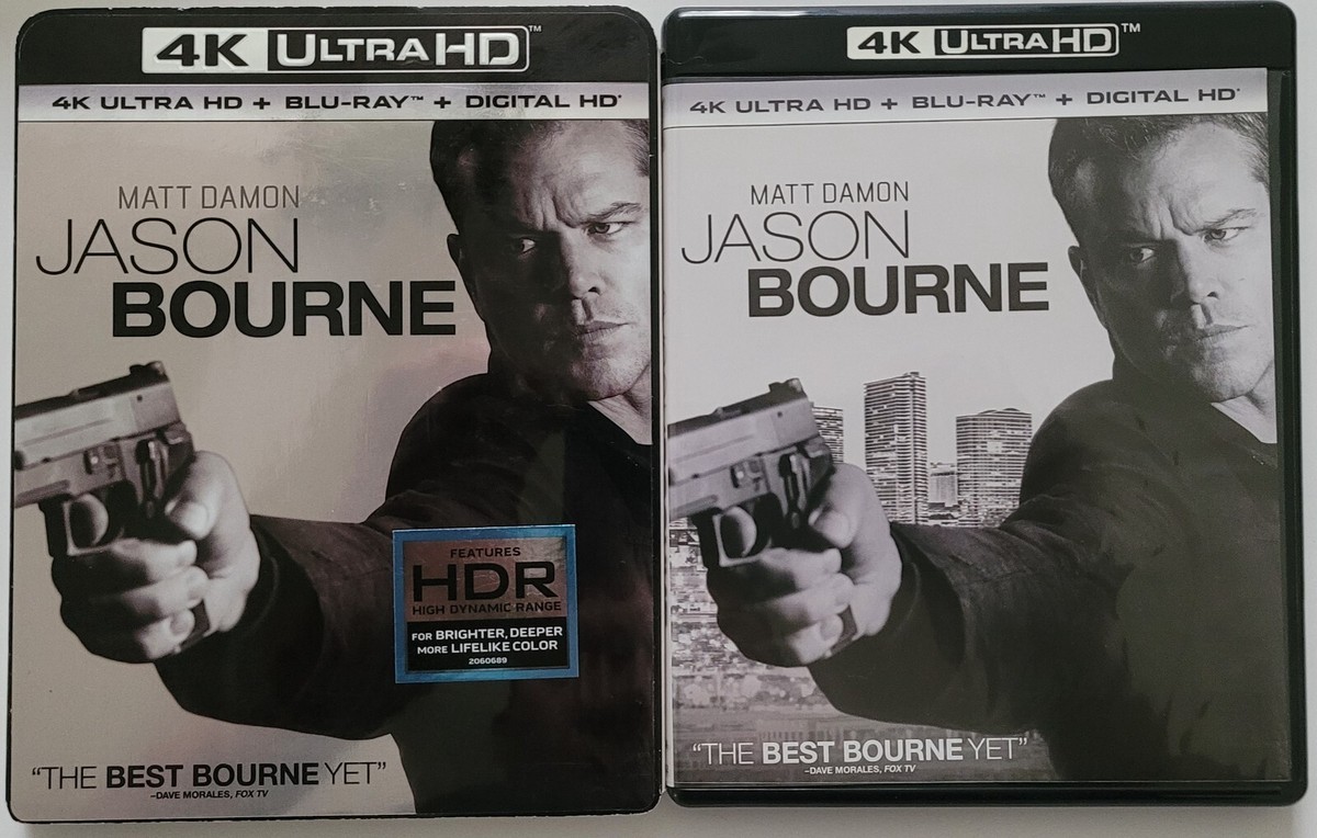 JASON BOURNE 4K ULTRA HD BLU RAY 2 DISC SET + OOP SLIPCOVER FREE