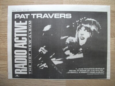PAT TRAVERS - RADIO ACTIVE - 1981  ORIGINAL MUSIC ADVERT 11 X 8 in WALL ART