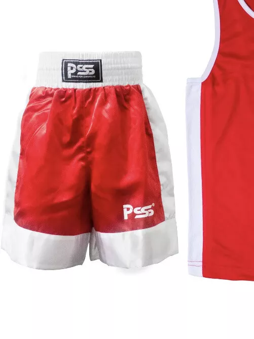 Prime Side PSS kick Kids Boxing Shorts Muay Thai Red age 9 10 Years sport