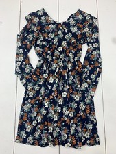 Mango Home Womens Blue Floral Print Dress Size Medium