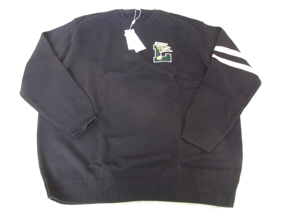 (取寄) ラコステ メンズ ロング スリーブ クルー ネック セーター Lacoste men Long Sleeve Crew Neck Sweater Black ラコステ ベーシックロングスリーブTシャツ メンズ ロンT 長袖T