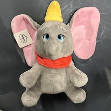 Disney Store Dumbo Elephant Plush Stuffed Animal 12  Hat Collar Big Ears w/ Tag 
