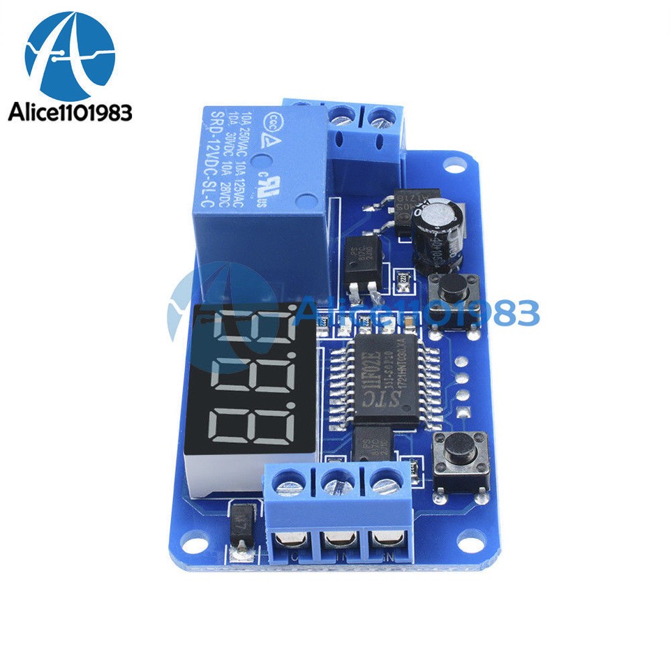 DC 12V LED Display Digital Delay Timer Control Switch Module PLC ...