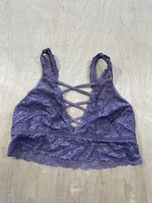Pink By Victoria's Secret Lightweight Lace Wireless Bralette Size Small Purple