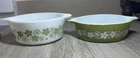 Vintage Pyrex Spring Blossom Crazy Daisy Cinderella Bowls 473 474 Green White