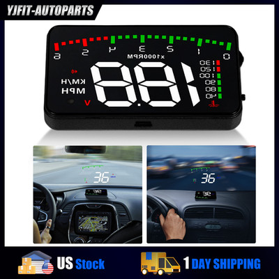 Digital Car Speedometer HUD Head Up Display Windshield Overspeed Warning Alarm