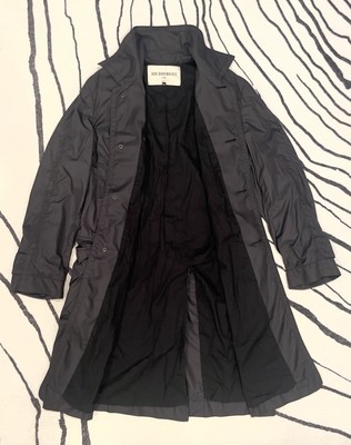 Dirk Bikkembergs: Hommes, Men's Black Trench Coat   Size 50 (EU)