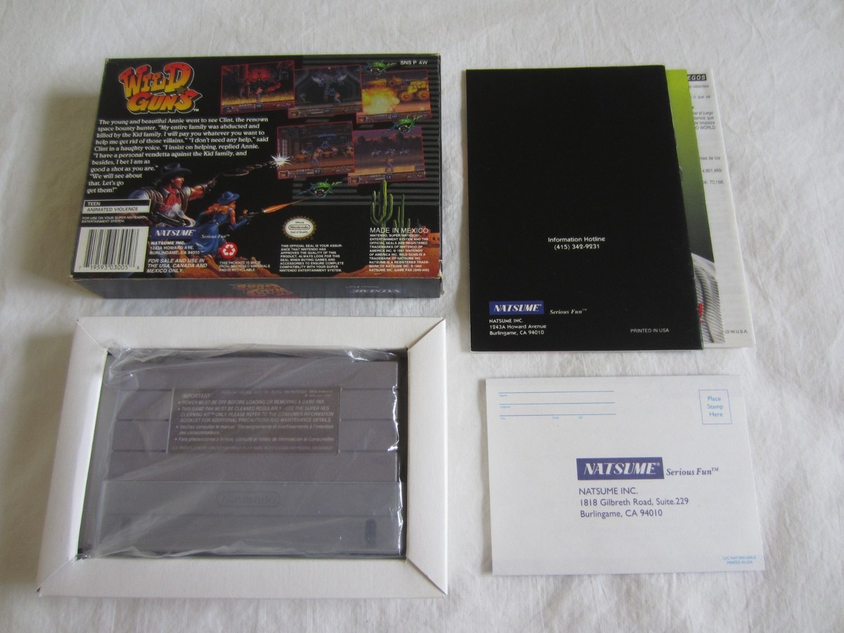 Wild Guns (SNES) Super Nintendo CIB 100% Complete Box Natsume 1995