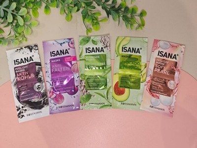 ISANA Face Mask Set 5 Pack Mixed Facial Care Masks Vegan New