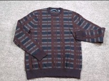 Perry Ellis Sweater Mens Large Pullover Long Sleeve Cotton Wool Blend Grandpa