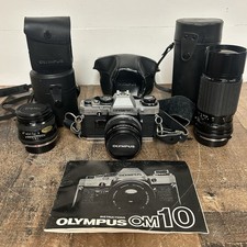 Olympus OM-10 35MM Film SLR Camera Bundle W/3 Lenses  Instructions