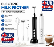 USB Rechargeable Milk Coffee frother Whisk Egg Beater Handheld Frappe Mixer New