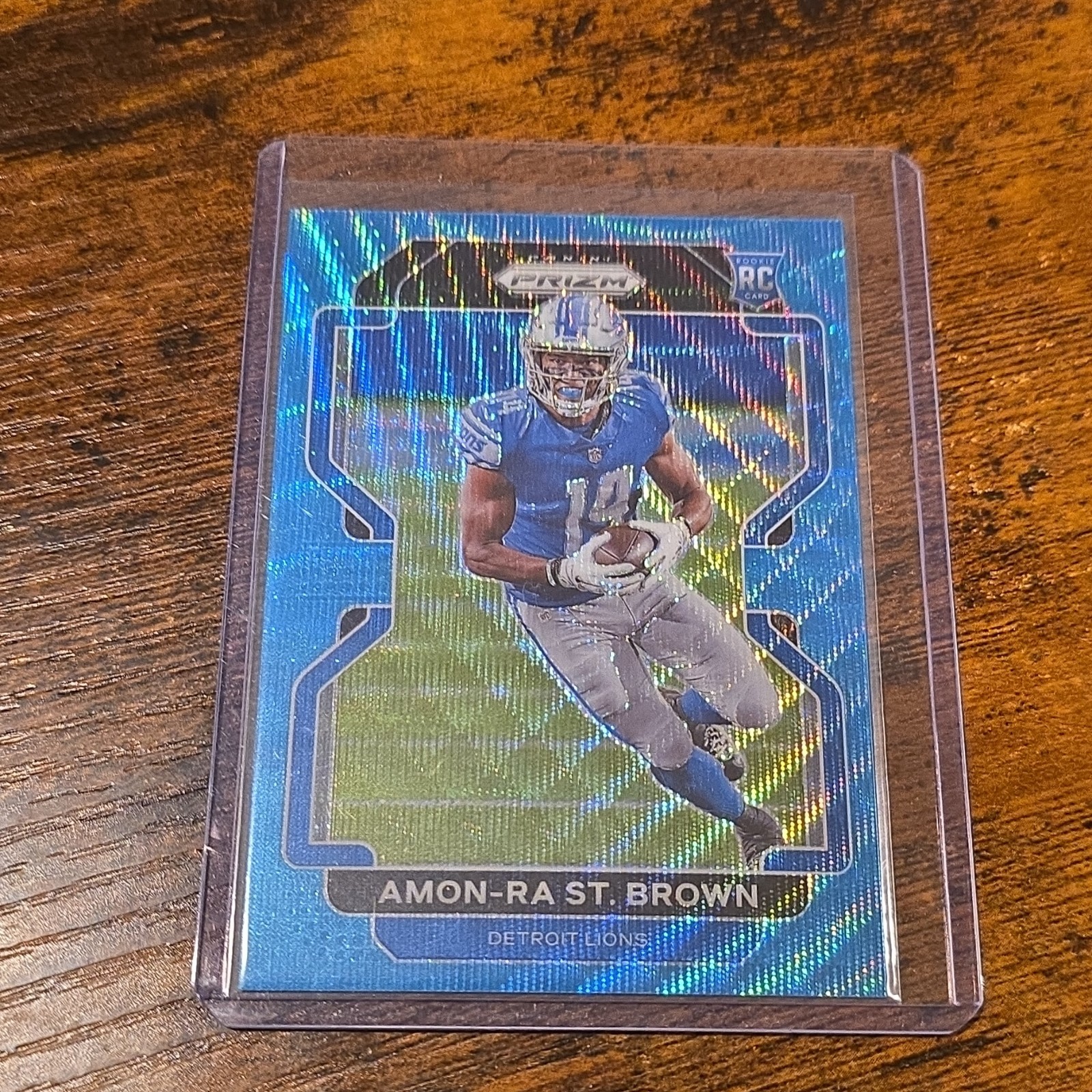 2021 Panini Prizm - Amon-Ra St. Brown #358 Blue Wave Prizm /199 (RC)