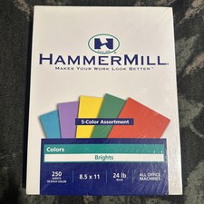 Hammermill Cover Stock  Bright  5-Color Assortment 250 Sheets / 50 Each Color