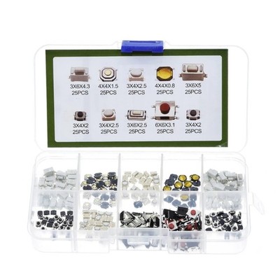 250PCS Tiny Tactile Push Switches Multiple Types Upgrades for Device Control