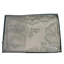 D Porthault For Dan River Mirabeau Cream King Size Embroidery Flat Sheet VTG NEW