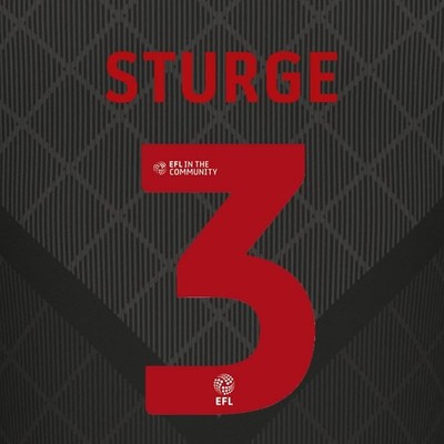 25 26 MILLWALL STURGE 3 OFFICIAL WHITE 3RD PLAYER SIZE NAME SET 230MM