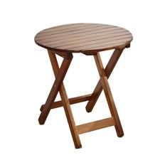 BplusZ Tavolino da Esterno Pieghevole Rotondo 19" Legno Patio Balcone Fine Tavolino