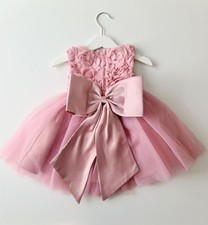 Baby Girl Princess Dress Pink Tulle Bow Dress Girls Party Dress