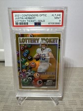2021 Panini Contenders Optic Lottery Ticket Justin Herbert Gold/10
