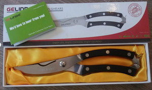 NEW Gelindo Kitchen Poultry Shears Heavy Duty Sharp Stainless Steel for Bone.