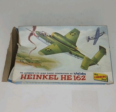 Vintage Heinkel HE 162 by Lindberg 1965 Open Box & Loose Parts See Description 