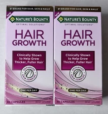 2~Natures Bounty Optimal Solutions Hair Growth Supplement  30 Capsules 12/26